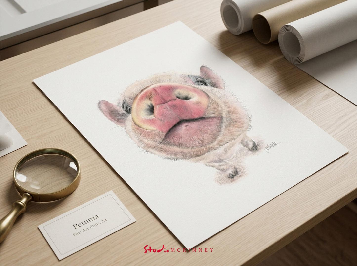 Petunia Piglet Print | Nosey Parker Series