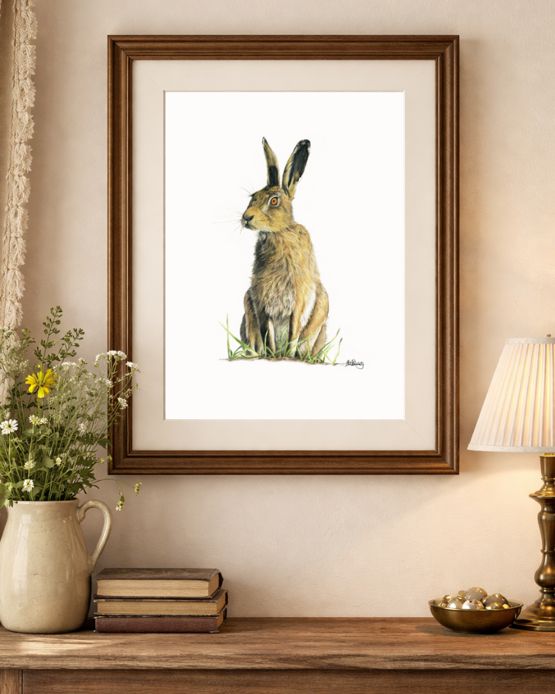 Poised | Brown Hare | Fine Art Giclée Print