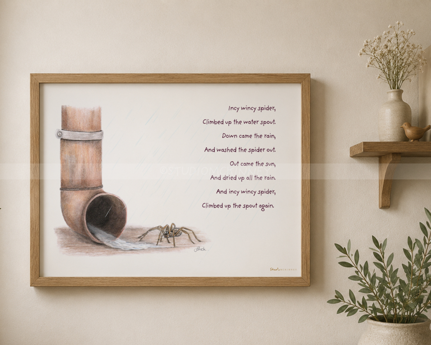 Incy Wincy Spider Nursery Rhyme Print