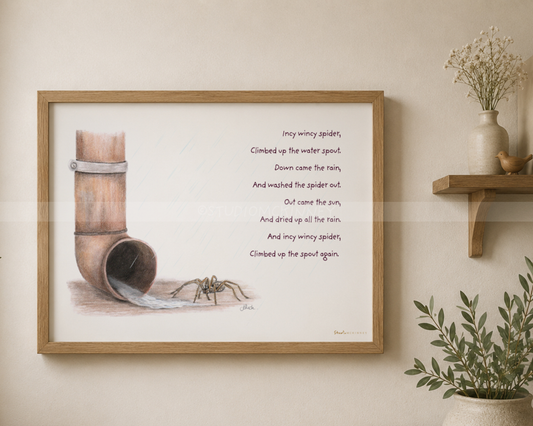 Incy Wincy Spider Nursery Rhyme Print