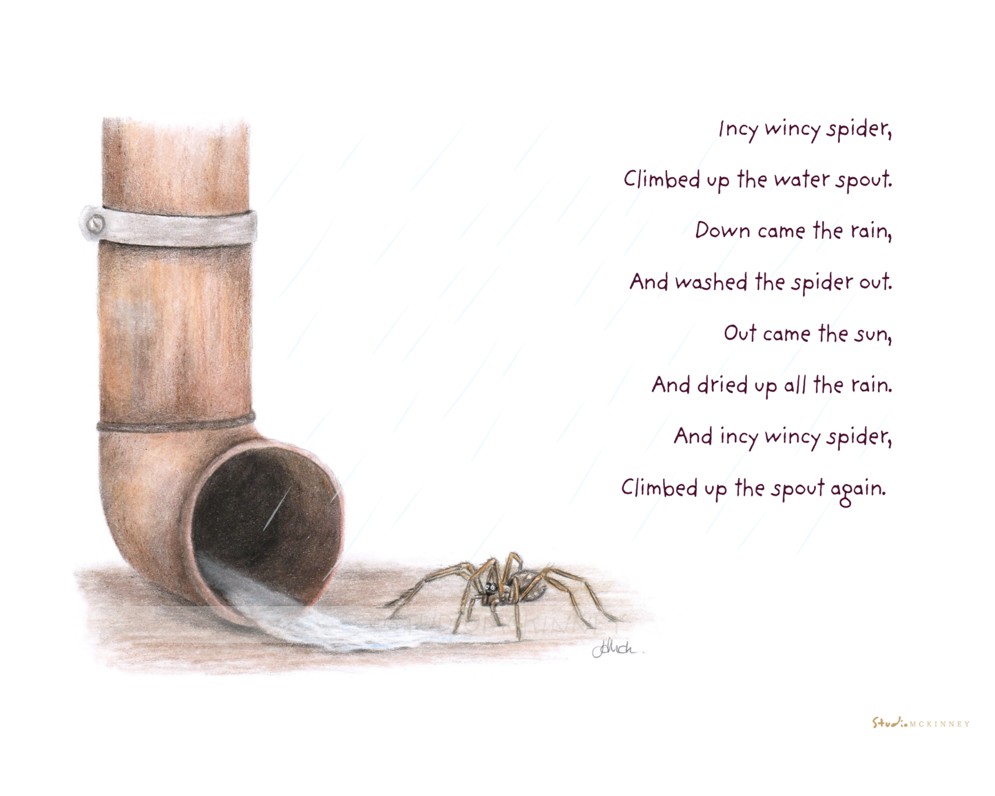 Incy Wincy Spider Nursery Rhyme Print