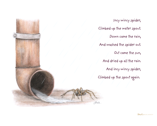Incy Wincy Spider Nursery Rhyme Print