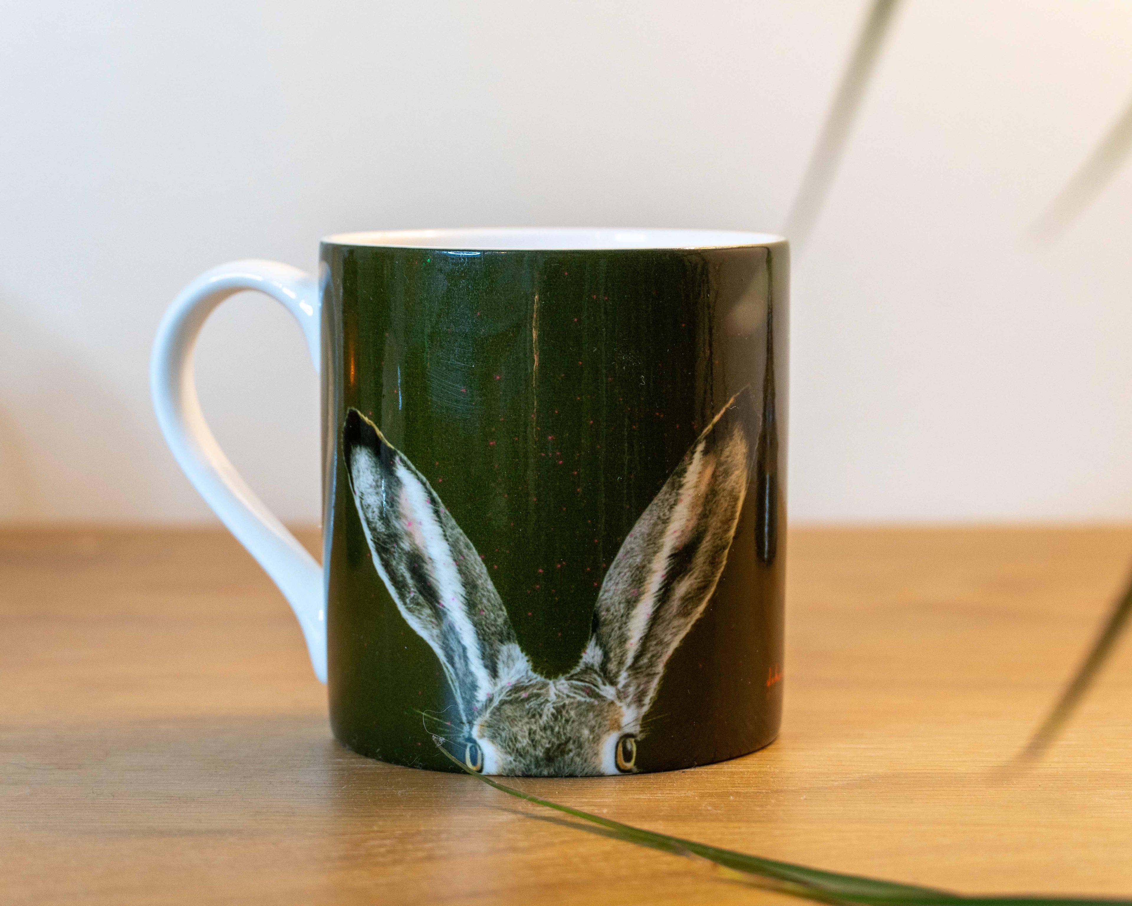 I'm All Ears - Hare Mug - Dark Green