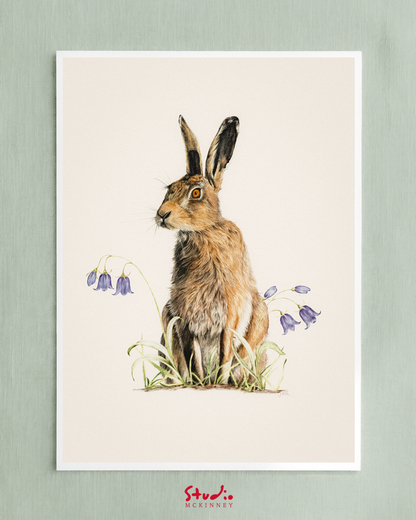 Poised | Brown Hare | Fine Art Giclée Print