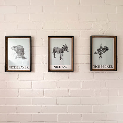 Trio of Animal Pun Prints