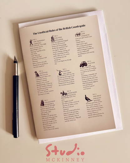 The Unofficial Rules of the British Countryside Greeting Card