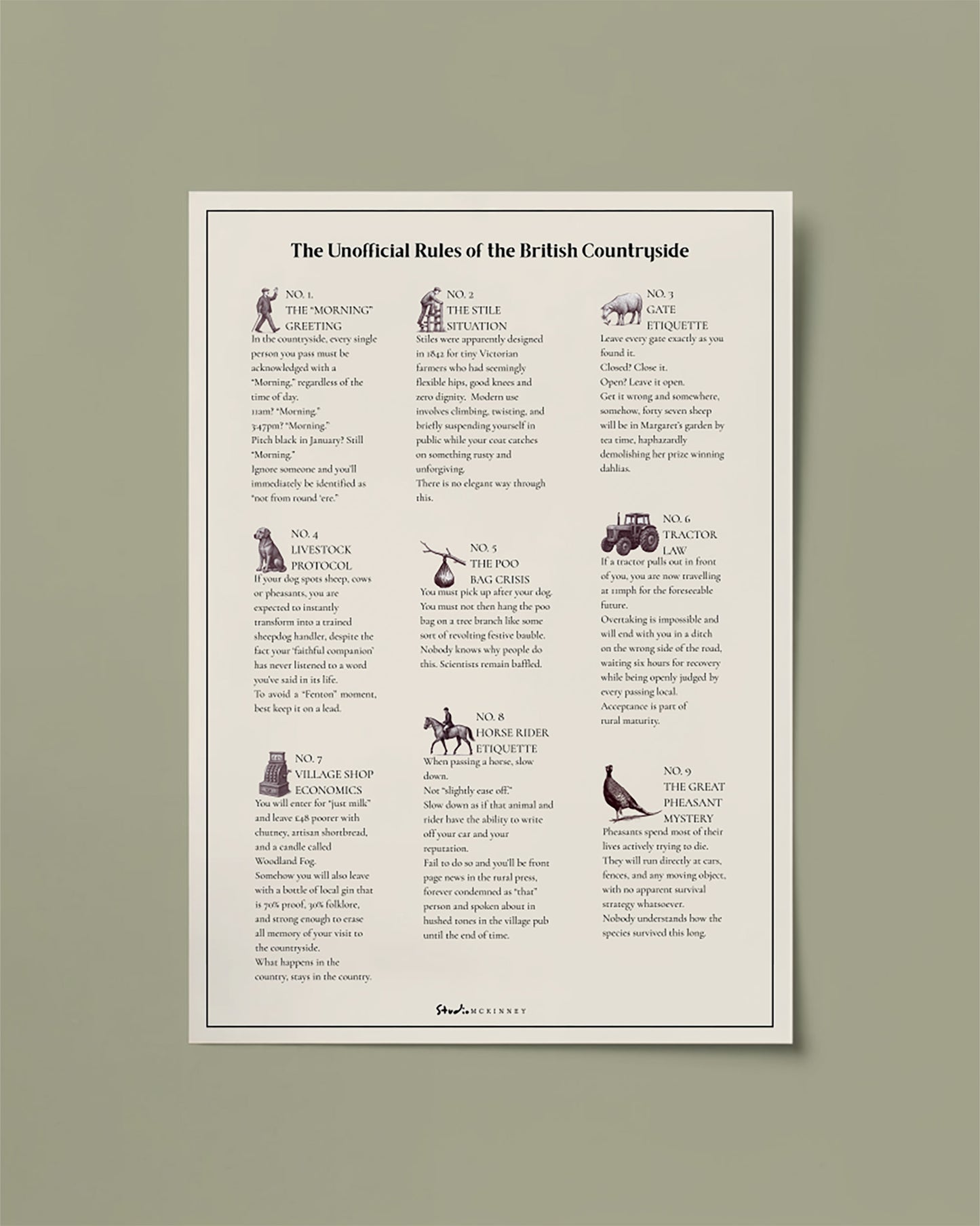 The Unofficial Rules of the British Countryside Print