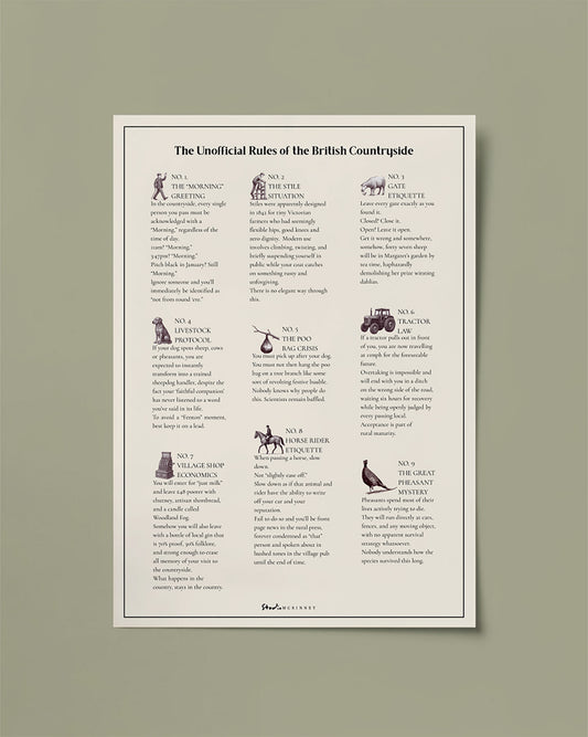 The Unofficial Rules of the British Countryside Print